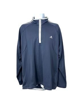 Adidas 1/4 Zip Athletic Pullover Sz XL 3 Stripes Gray White
